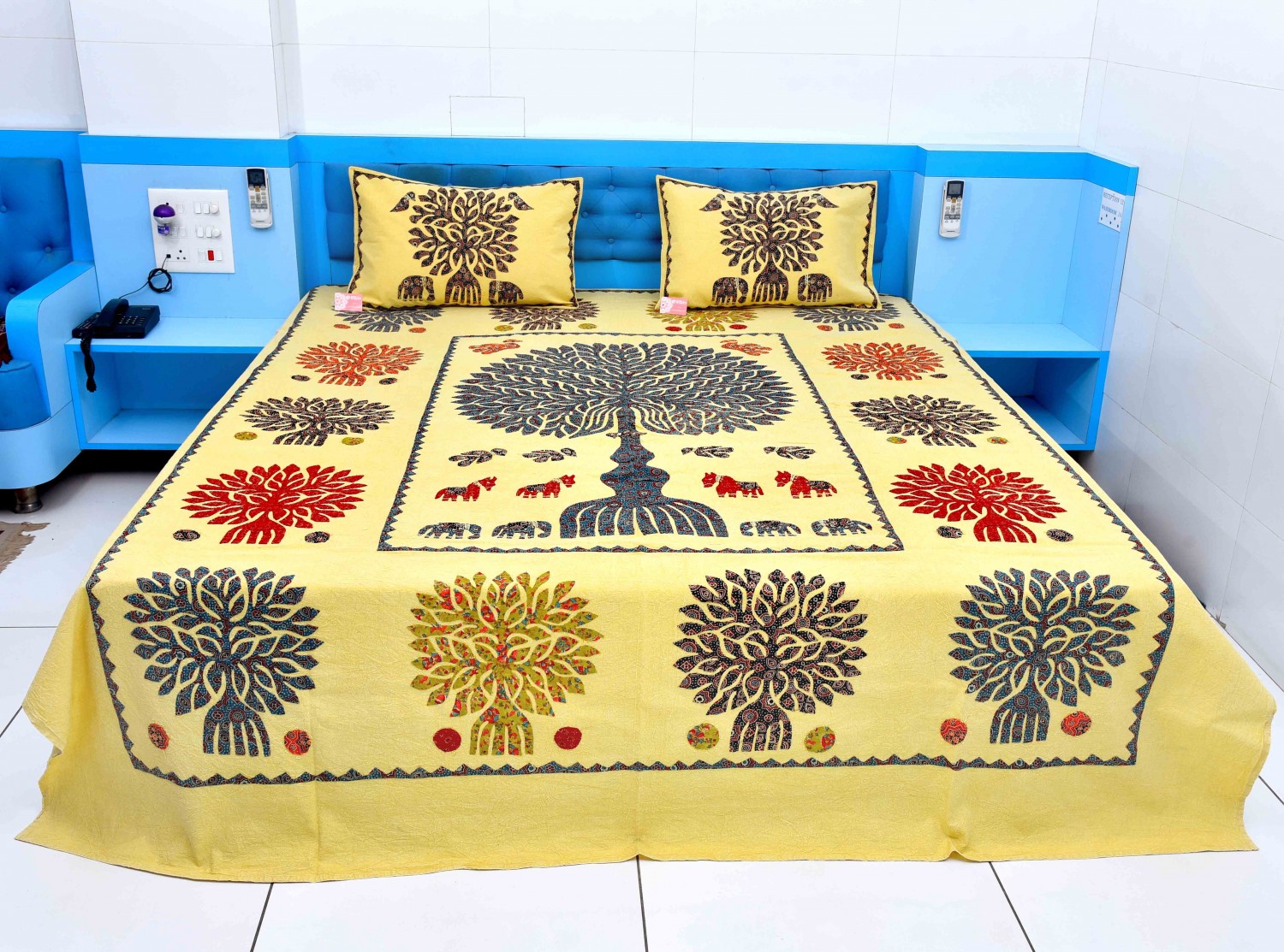 Applique Tree Work Cotton Bedsheet