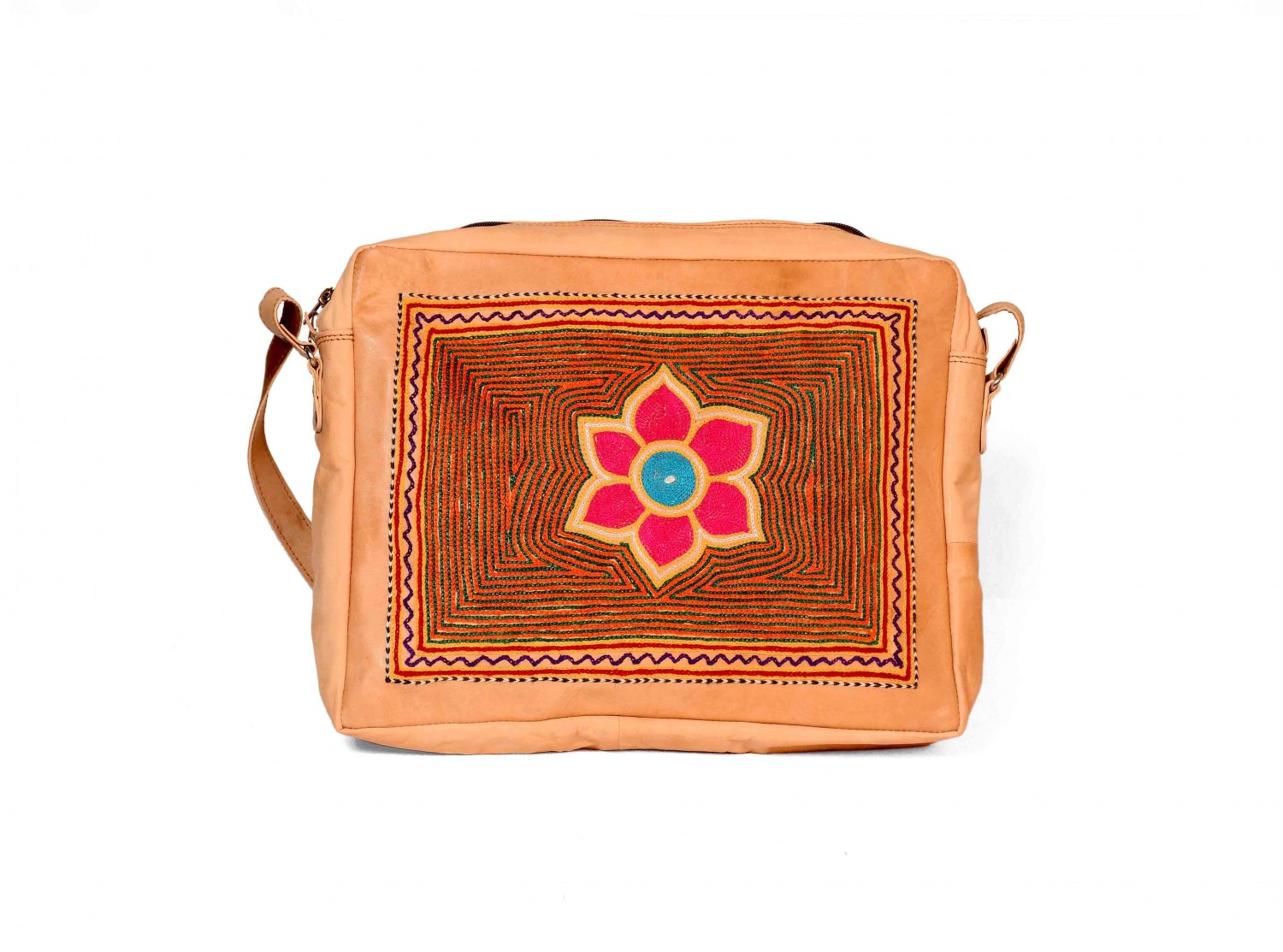 Genuine Leather Laptop Bag for All 12 inch to 15 inch Laptops and Tablets - Bag Size 16 Inch Laptop Sling Bag-Leather Embroidery