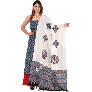 Center flower ajrakh Print Salwar suit